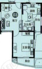 珠江香樟南园三期房型: 一房;  面积段: 61 －61 平方米;
户型图