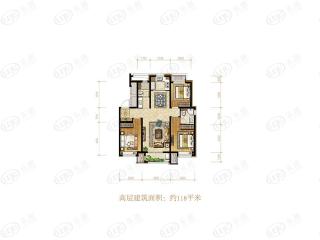 百郦荣锦苑高层118平米户型户型图