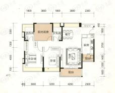 世荣作品壹号3室2厅2卫户型图