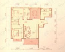 紫金江尚两室两厅一厨一卫89.38-95.38㎡户型图