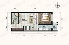 天津和平时光1室1厅1卫户型图