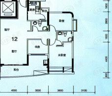 日美名轩A座 12单位户型图