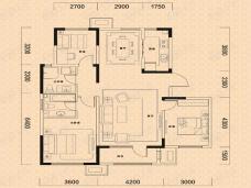 中冶帝景3室2厅2卫户型图