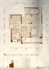 鸿基紫韵鸿基紫韵  户型图  K2 户型 三室两厅两卫一阳台一入户花园  143平米户型图