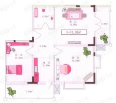 文苑小区二房一厅一卫-63.01平方米（使用面积）-40套户型图