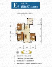 绿地镜湖世纪城3室2厅2卫户型图