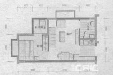 鑫苑·望江花园二期一室一厅一卫40.44m2户型图