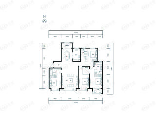 富力湾四期220㎡四居户型户型图