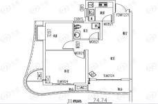 国际迪拜城2室2厅1卫户型图