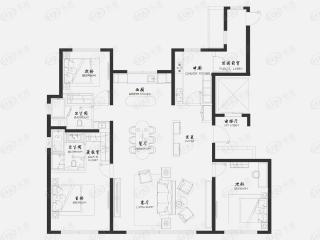 中福朗诗翠微澜阁高层176平米三居室户型图