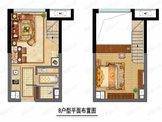 中海龙湾U-LIVE公寓B户型户型图