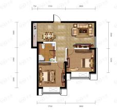 威海帝景湾2室1厅1卫户型图