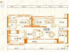 建投绿地·璀璨天城4室2厅2卫户型图