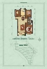 爱莲堡花岛3室2厅2卫户型图