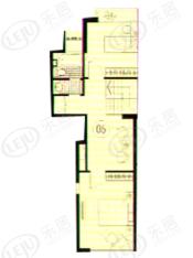 瑞虹新城二期二房型: 复式;  面积段: 100 －150 平方米;户型图