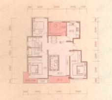紫金江尚三室两厅一厨两卫129.71-134.71㎡户型图