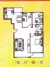 金福家园三房二厅一卫户型图