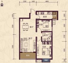 阳光城翡丽曲江图为曲江紫金城84.06平米两室两厅一卫户型图