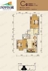 水岸东城22号楼C户型户型图