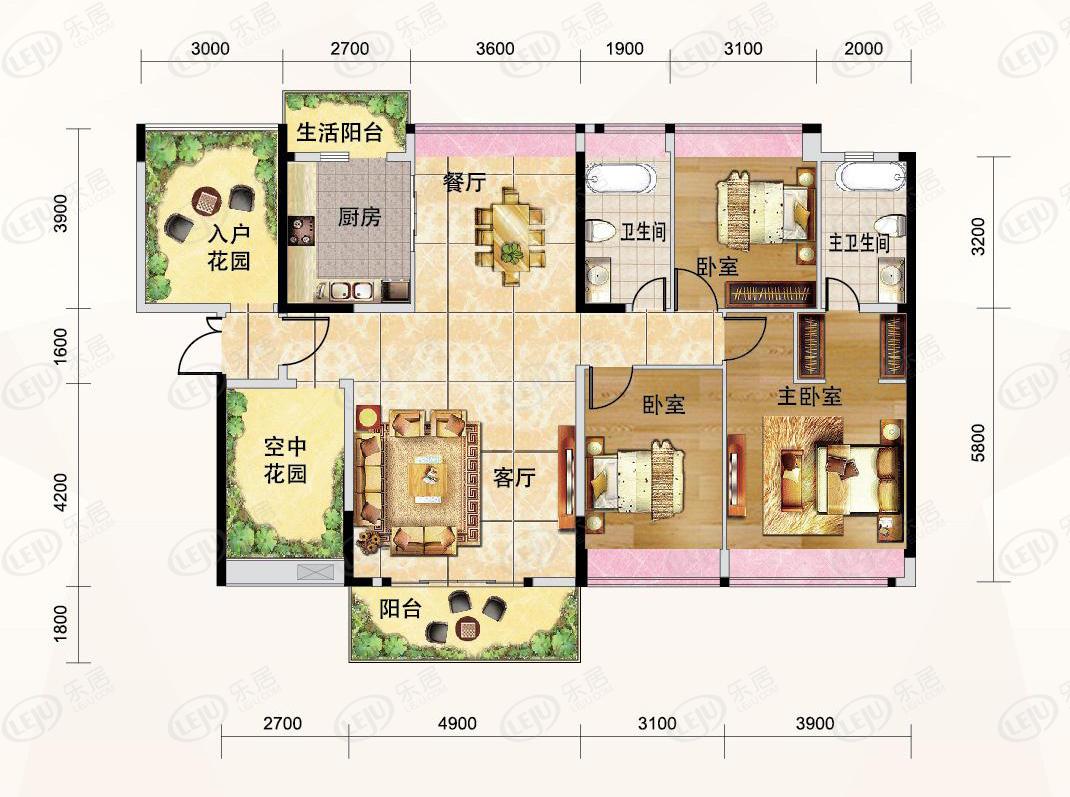 惠城大康·福盈门户型图一览 户型面积82~160㎡