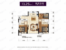 沈阳恒大盛京珺庭高层三居室户型户型图