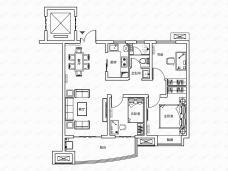 合肥启迪科技城水木园3室2厅1卫户型图
