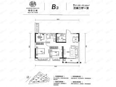 锦绣江城3室2厅1卫户型图