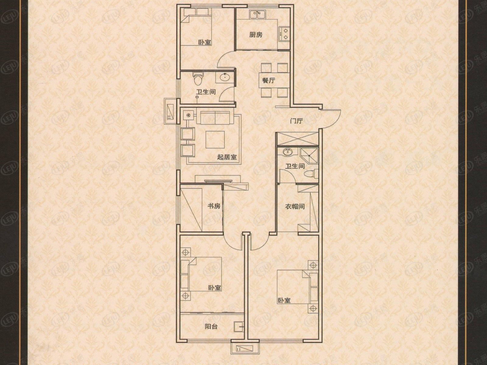 奎文银领国际户型图公布 建面为148 ㎡