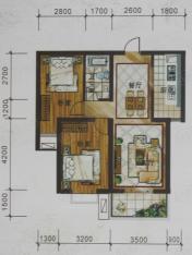文锦世家2室2厅1卫户型图
