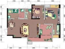 金海西铁成金海西铁成1栋4号房2室2厅2卫1厨85.34㎡户型图