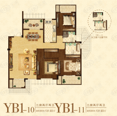 阳光聚宝山庄3室2厅2卫户型图