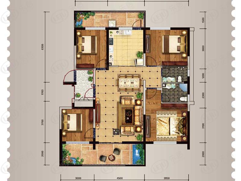 腾冲市腾冲宝峰合院在售中 主力户型52.83~165.32㎡