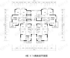 北海南岸2室2厅1卫户型图