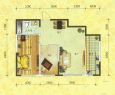 紫光绅苑II期紫光坤苑E2两室两厅一卫87.76平米户型图户型图