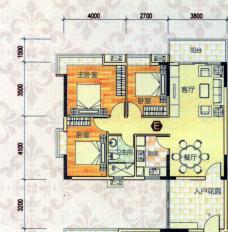 西湾阳光北座9-13层E户型3房户型图