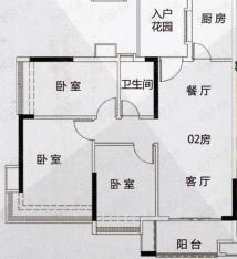 雅居乐锦官城雅居乐星汇1/2/3栋02房户型图