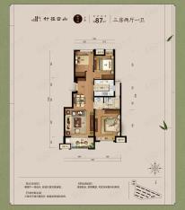 万科锦云坊3室2厅1卫户型图