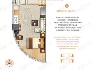 武汉恒大科技旅游城SOHO公寓B户型户型图