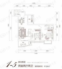 智慧新城2室2厅2卫户型图