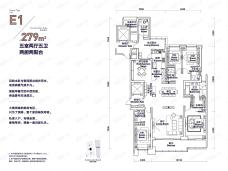 西北湖壹号御玺湾E1户型户型图