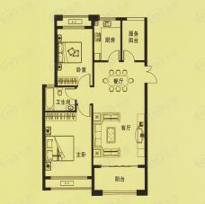 厦安理想城K-3 1号楼 两室两厅一卫户型图