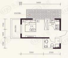 新加坡城一室一厅一卫户型图