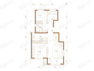 京能·西山印89m²三室两厅一卫户型图