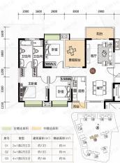 联诚智博丽海花园4室2厅2卫户型图