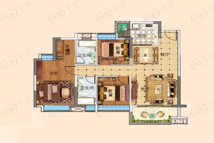 南湖新城户型曝光 户型面积109~130㎡ 起价约3900元/㎡