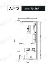 上城左岸1室1卫户型图