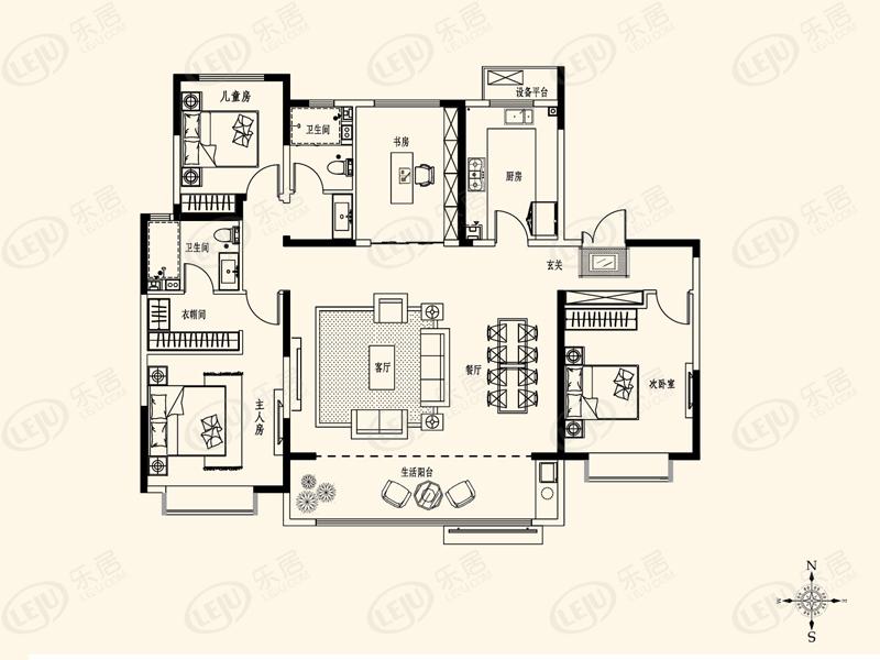 海尔地产天玺户型公布 户型面积158~186㎡