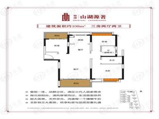 碧桂园凤凰城108㎡三室两厅两卫户型图