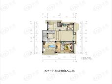 多弗绿城江心明月22#-101东边套南入户型二层户型图