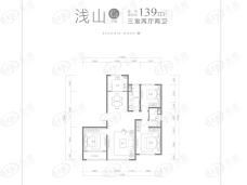 绿城·海棠印月浅山C1户型 139㎡边户户型图